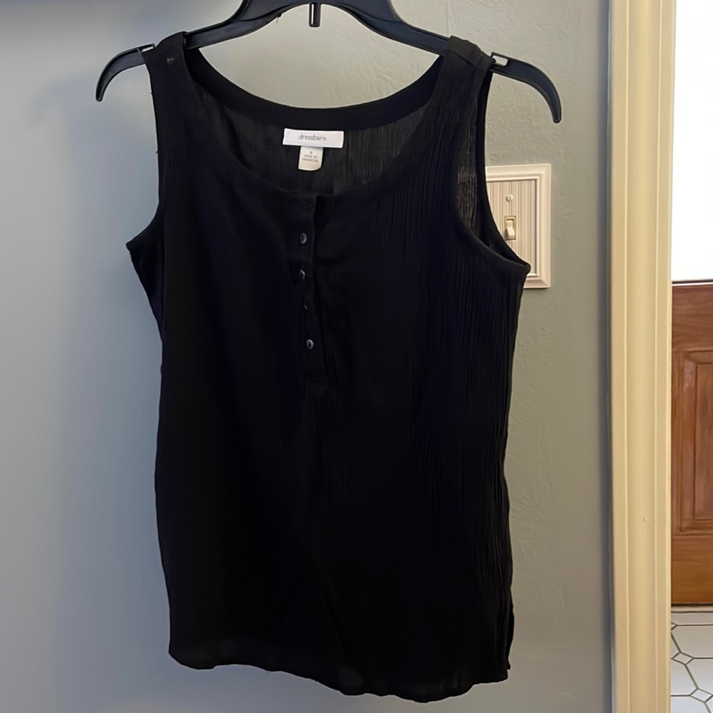 Black tank shirt with buttons